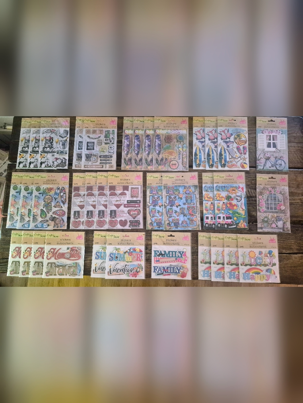 ​Crafter's Square 3D Sticker Lot Wedding Summer Travel DIY 36pc NWT